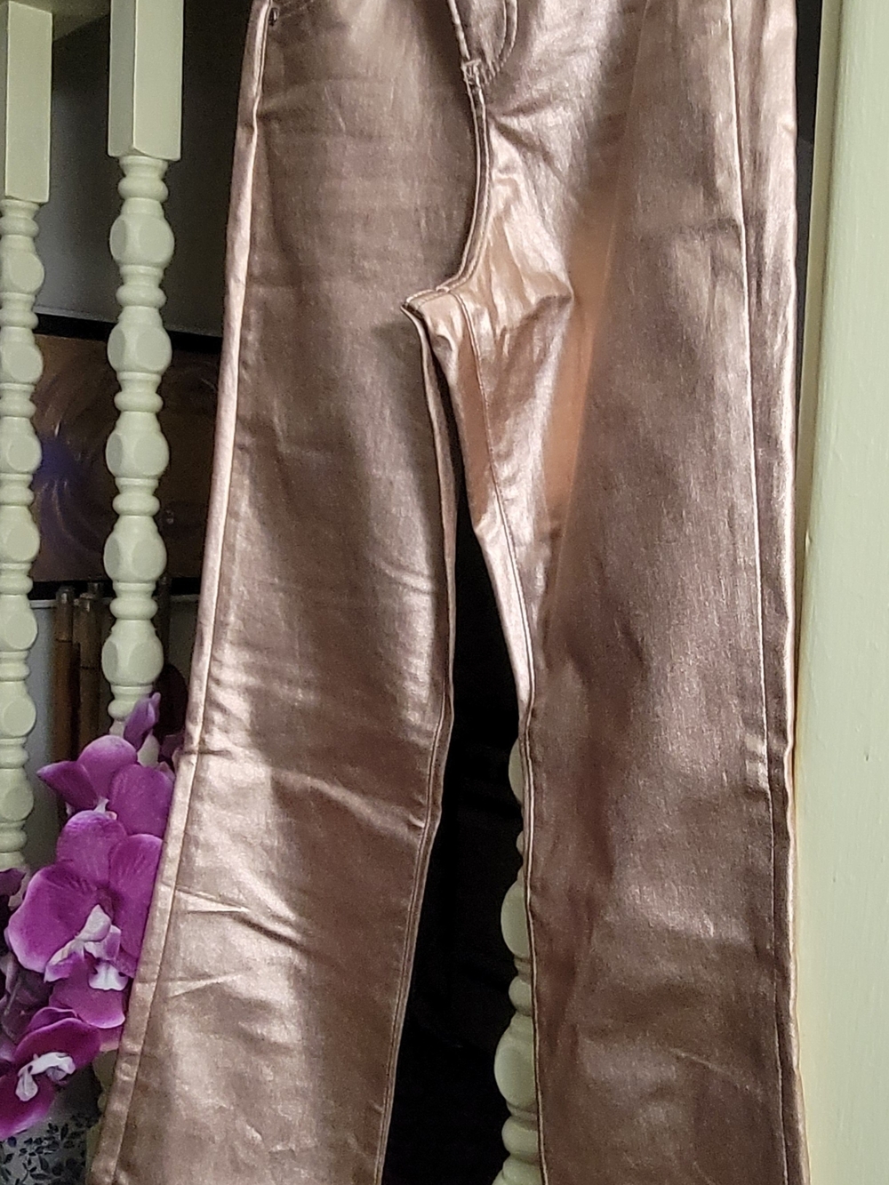 Express Skyscraper Hyper-Stretch Mid-Rise Metallic Jeans
